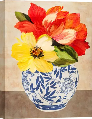Produktbild von Kunstdruck auf Leinwand mit Blumenvase - Anna Borgese, Italienische Vase I - 60x80 cm