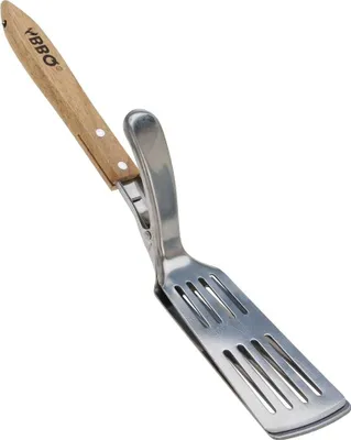 Immagine prodotto di Pinza-spatola per barbecue, acciaio inox/legno, 40 cm, argento/marrone