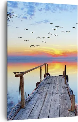 Produktbild von Bild auf Leinwand - Leinwandbild - Einteilig - Brücke See - 80x120cm - Wand Bild - Wanddeko - Wandbilder - Leinwanddruck - Kunstdruck - Wanddekoration - Leinwand bilder - Wandbild - PA80x120-3818