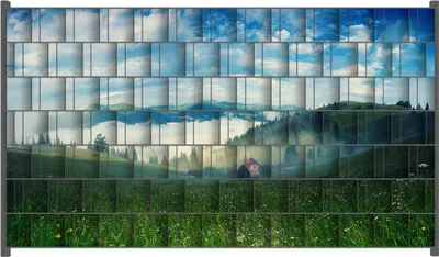 Produktbild von Wallario Zaunsichtschutz mit Motiv Morgennebel zwischen Berghängen für Ein- und Doppelstabmatten Zäune in der Größe 250 x 140 cm