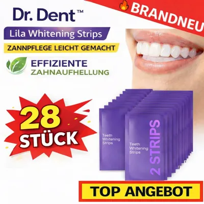 Produktbild von Dr. Dent™ Lila Whitening Strips Zahnaufhellung Bleaching Streifen Weiße Zähne: 28 Strips