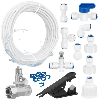 Image de Kit universel de tuyaux d'arrosage comprenant 15 mètres de tuyau et des raccords