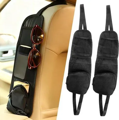 Productafbeelding van Opbergorganisatie voor passagiersstoel (2 stuks) - 42 x 14 cm - multifunctionele auto-organizer - voor telefoon, waterfles en reiskoffers
