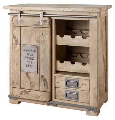 Produktbild von MASSIVMOEBEL24.DE Weinkommode Mango 80x40x82 whitewash lackiert RAILWAY #340