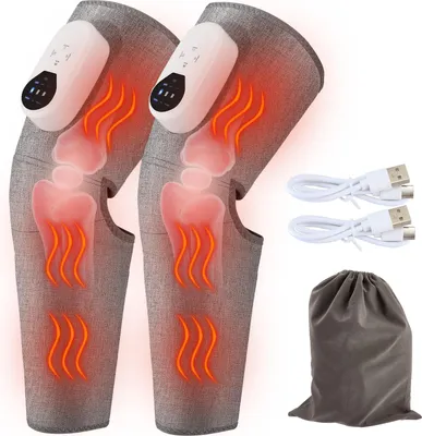 Produktbild von Beinmassagegerät - Luftkompression - Wärmefunktion - 3 Massageprogramme - Einstellbare Intensität - Für Oberschenkel & Waden - LED-Display - 15 Min Auto-Abschaltung - Grau