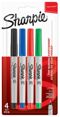Obrázek produktu pro Sharpie 1985879 Sharpie Faserschreiber Ultra Fine EF Schw/Blau/Rot/Grün 4er Blister