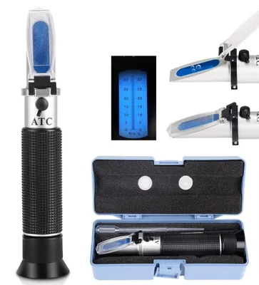 Produktbild von Alkoholtest Refraktometer - Professionelles Messinstrument - Präzises Testergebnis - Einfach zu bedienen - Geeignet für Wein und Flüssigkeiten...