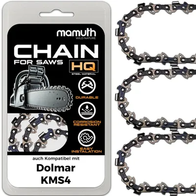Obrázok produktu pre 3 reťaze na pílu, reťazová píla 50 cm, 1,5 mm, 3/8", 72 TG, vhodné pre Dolmar KMS4