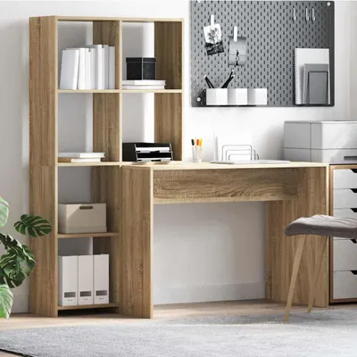 Produktbild von Möbel Schreibtisch Sonoma Eiche 138.5 x 55 x 143 cm Holzwerkstoff - Schreibtische 3337251