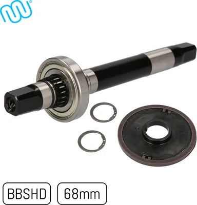 Produktbild von windmeile | Bafang Komplette Achse für BBSHD mit PAS, Lager und Kupplung, 174mm Länge, 68mm Tretlagerbreite, CR45, Fahrrad, E-Bike, Elektro Fahrrad, Pedelec