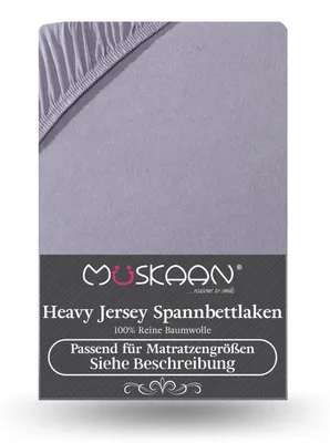 Produktbild von Heavy Jersey Spannbettlaken 120x200 cm - 130x200 cm 100% Baumwolle 160 g/m² grau