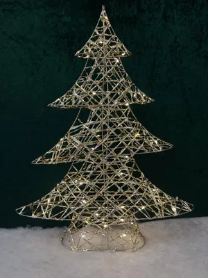 Produktbild von LED-Weihnachtsbaum aus Metall 60 cm mit 50 warmweißen Lichtern und Zeitschaltuhr - für den Innenbereich