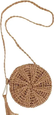 Image de Sac de plage rond pour femmes et filles, style estival vintage, fait main, vert.
