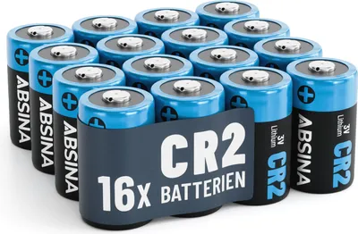 Produktbild von ABSINA 16x CR2 3V Lithium Batterie - CR2 Batterie auslaufsicher & mit langer Haltbarkeit - Batterie CR2 mit 800mAh