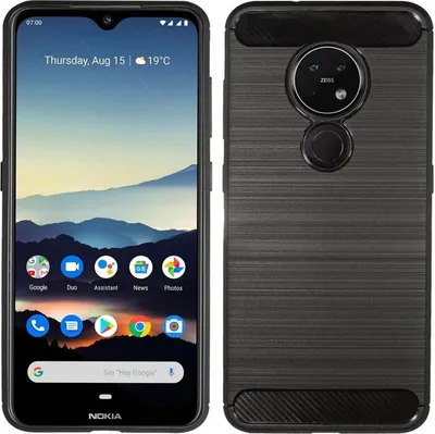 Produktbild von Silikon Hülle Carbon für Nokia 6.2 Case TPU Soft Handyhülle Cover Schutzhülle Schwarz