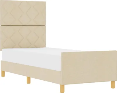 Productafbeelding van vidaXL Bedframe met hoofdeinde, crème, 80 x 200 cm, stof