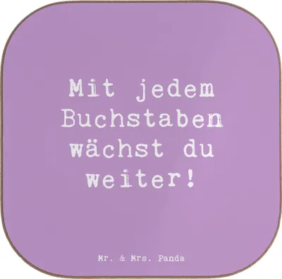 Produktbild von Mr. & Mrs. Panda Untersetzer für Gläser Spruch Schulanfang Inspiration - Lavendeltraum - Geschenk, Vertrauem, Erstklässler, Schulkinder, Motivation, gläseruntersetzer