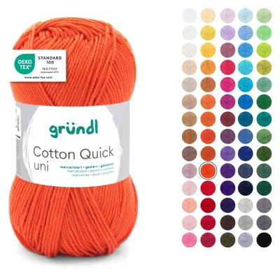 Produktbild von Gründl Wolle Baumwolle Quick uni Häkelgarn 1 Knäuel 50 g, signalrot