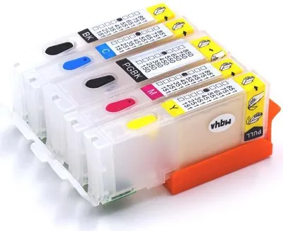 Produktbild von vhbw 5er-Pack Refill Tintenpatrone Leer Mehrfarbig kompatibel mit Canon Pixma IX6800, IP7200, IP7250, IP8750 Drucker, CISS - mit Chip (Kompatibel)