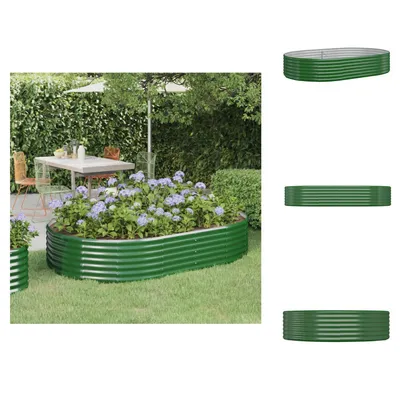 Obrázek produktu pro vidaXL Vyvýšený záhon z oceli s práškovým nástřikem 214x140x36 cm Zelená - Květináče a květináče