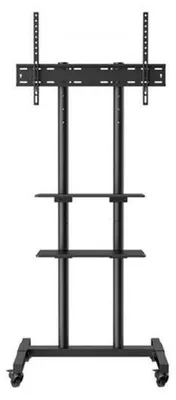Productafbeelding van Mobiele Tv-standaard Hoogteverstelbaar 1510-1696 mm - Draagvermogen 60 kg - Vloerstandaard Met Wielen - Universele Tv Beugel - 32-70 Inch