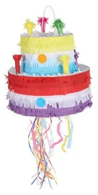 Image de Gâteau pinata 29x25cm anniversaire d'enfant thème fête décoration de fête piñata jeu de fête