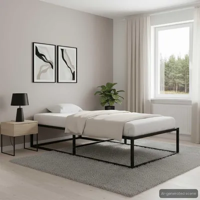 Immagine prodotto di Maison Exclusive - Struttura letto in metallo nero 90x200 cm
