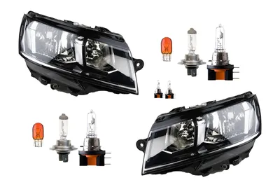 Zdjęcie produktu dla Johns, reflektor lewy prawy zestaw odpowiedni dla VW Transporter T6 LWR m. Żarówki 7L1941005B 7L1941006B