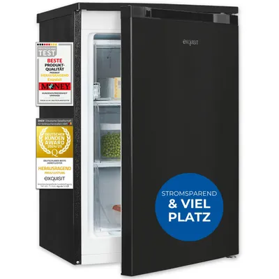 Produktbild von Exquisit Gefrierschrank GS581-051C schwarz | Nutzinhalt: 85 L | EEK: C | 4*-Gefrieren | Thermostat | wechselbarer Türanschlag
