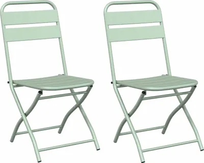 Obrázek produktu pro vidaXL Zahradní skládací židle 2 ks zelená 55 x 56,5 x 91 cm ocel