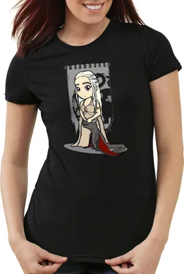 Produktbild von style3 Mutter der Drachen Damen T-Shirt chibi daenerys targaryen, Farbe:Schwarz, Größe:2XL