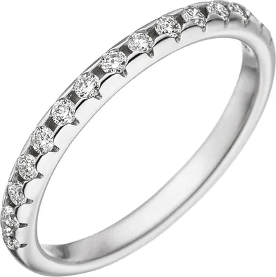 Produktbild von Gr. 56 Damen Ring 585 Gold Weißgold 15 Diamanten Brillanten Weißgoldring Diamantring