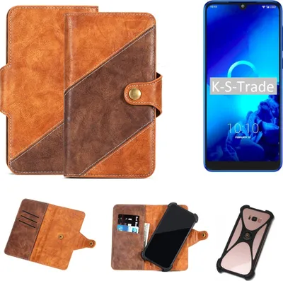 Produktbild von K-S-Trade Handyhülle Schutzhülle Bookstyle Case Wallet-Case kompatibel mit Alcatel 3 (2019) Cover Klapphülle Kantenschutz Smartphone dunkelbraun
