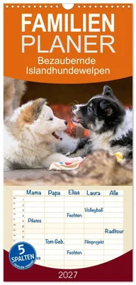 Produktbild von Familienplaner 2027 - Bezaubernde Islandhundewelpen mit 5 Spalten (Wandkalender, 21 x 45 cm) CALVENDO