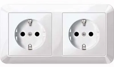 Produktbild von Merten SCHUKO-Steckdose pws/gl Doppel MEG2328-1019