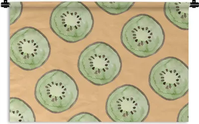 Produktbild von MuchoWow® Wandteppich Wandbehang Kiwis - Obst - Muster 120x80 cm Tapisserie Dekoration Wandtuch - Wanddekorationen - Wandtücher