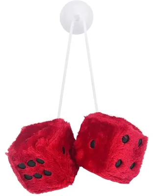 Imagen del producto de Adornos colgantes con forma de cubos de felpa, de 6 cm, paquete de 2 unidades, para el interior del coche