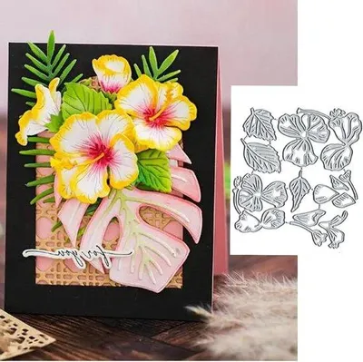 Obrázek produktu pro Kovové vánoční květiny pro scrapbooking a přáníčka