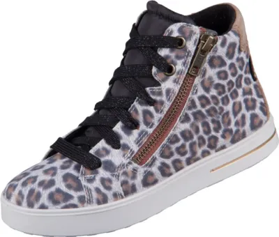 Produktbild von Superfit Stella 0008123000 Mädchen Sneaker, Schnürschuhe, Leder, Braun/Schwarz - Kinderschuhe Teens Mädchen Gr. 25 - 42, Braun, leder (effektleder/velour, wasserdicht)