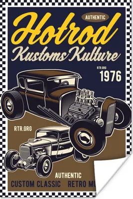 Produktbild von MuchoWow® Poster Mancave - Auto - Vintage - Gelb 20x30 cm - Papierdruck