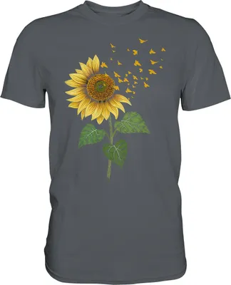Produktbild von Vögel Sonnenblumen T-Shirt Garten Vogel Motiv Gärtner Geschenk – Dark Grey / M