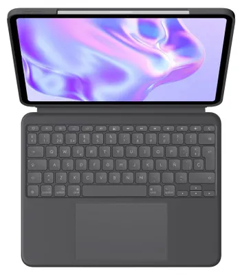 Produktbild von Logitech Combo Touch - Tastatur und Foliohülle - mit Trackpad - hinterleuchtet - Apple Smart connector - QWERTY - Spanisch - Graphite - für Apple 13-inch iPad Pro (M4)