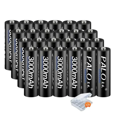 Obrázok produktu pre Dobíjacie batérie AA, šetrné k životnému prostrediu, vhodné pre hračky a diaľkové ovládanie, 1,2 V, 24 batérií AA