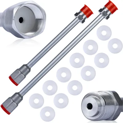 Produktbild von Rosfix Spritzlanzen-Set – 30 cm & 50 cm Verlängerung + 10x Dichtungen | Kompatibel mit 7/8'' Gewinde | Für Farbspritzgeräte & Malerpistolen