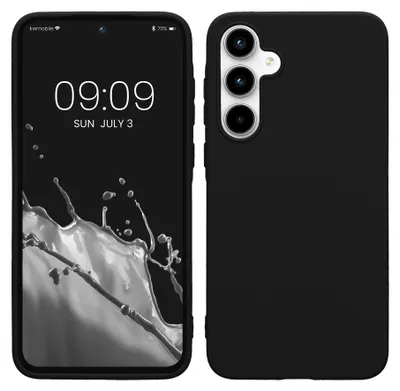 Produktbild von kwmobile Hülle kompatibel mit Samsung Galaxy A35 Hülle - weiches TPU Silikon Case - Cover geeignet für kabelloses Laden - Schwarz