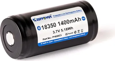 Produktbild von Keeppower 18350 - 1400mAh, 3,6V - 3,7V Li-Ionen-Akku PCB geschützt