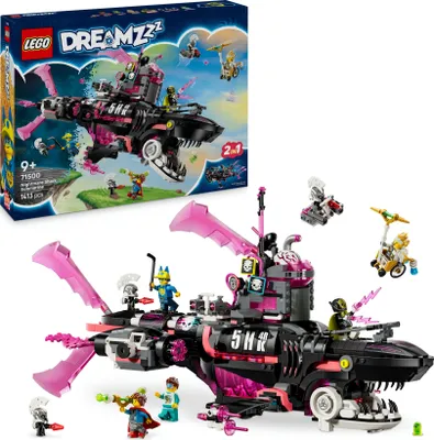 Produktbild von LEGO DREAMZzz Albtraumhai-U-Boot, 2-in-1 mit abnehmbaren Fliegern, 5 Minifiguren inkl. Mateo, Astrid, Z-Blob & 3 Cyberlinge, Modulares Set, ab 9 Jahren, 71500