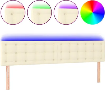 Produktbild von vidaXL LED Kopfteil Creme 160x5x78/88 cm Kunstleder