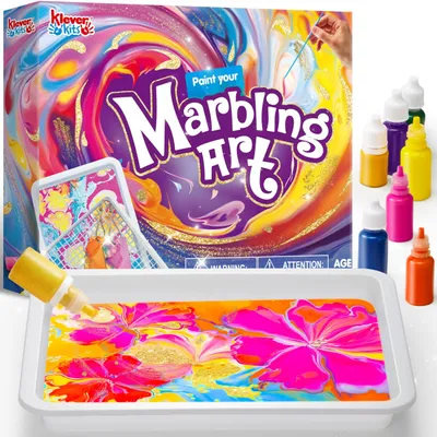 Image de Kit de loisirs créatifs sur le thème du marbre, pour enfants de 6 à 12 ans