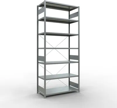 Produktbild von Schulte Fachbodenregal MULTIplus250 Stecksystem | Grundregal | HxBxT 300x130x60cm | 7 Ebenen | Fachlast 250kg | Verzinkt